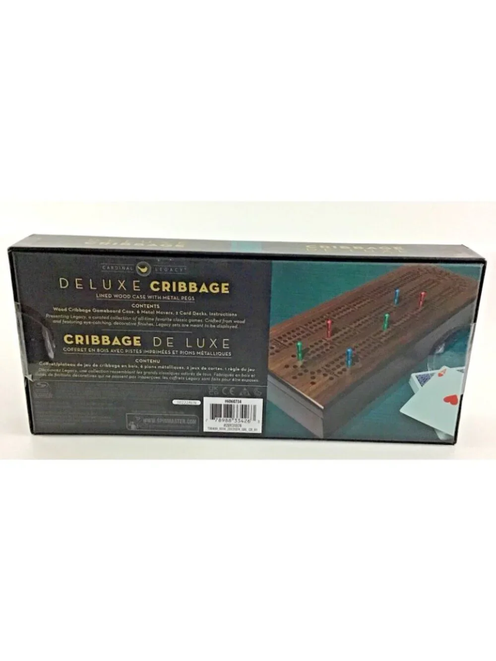 Deluxe Cribbage Family Board Game Cardinal Legacy Wooden Case Metal Movers 2020